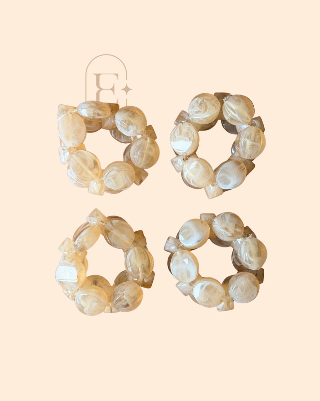 PORTA GUARDANAPO PIETRA MARFIM (04 UNID)