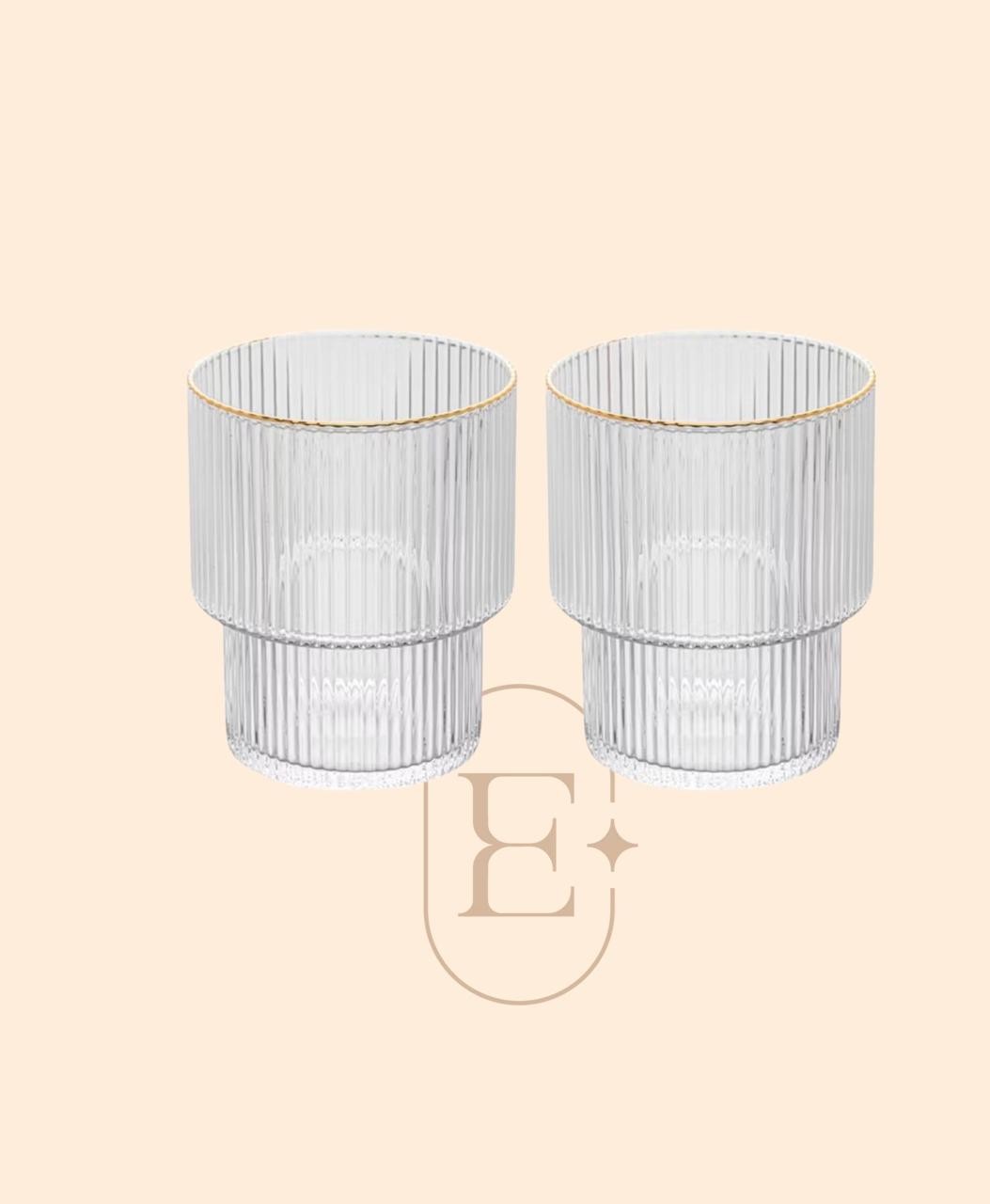 COPO BAIXO DE CRISTAL COM FIO DOURADO 220ML (CONJ 06)