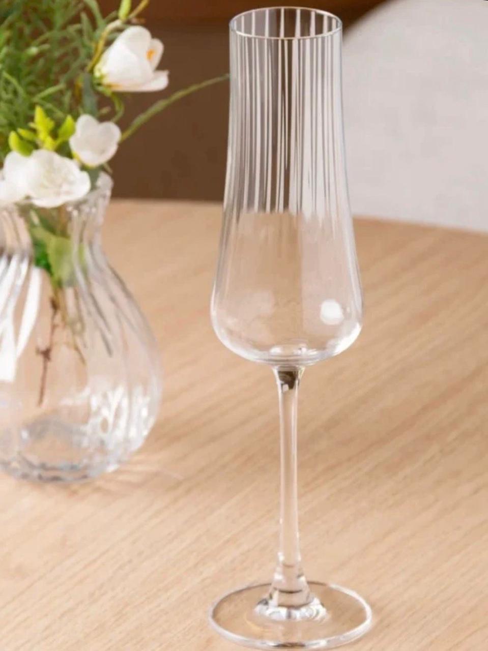 TAÇA CHAMPAGNE IDUNA OPTIC CRISTAL ECOLÓGICO 250ML (CONJ 06)