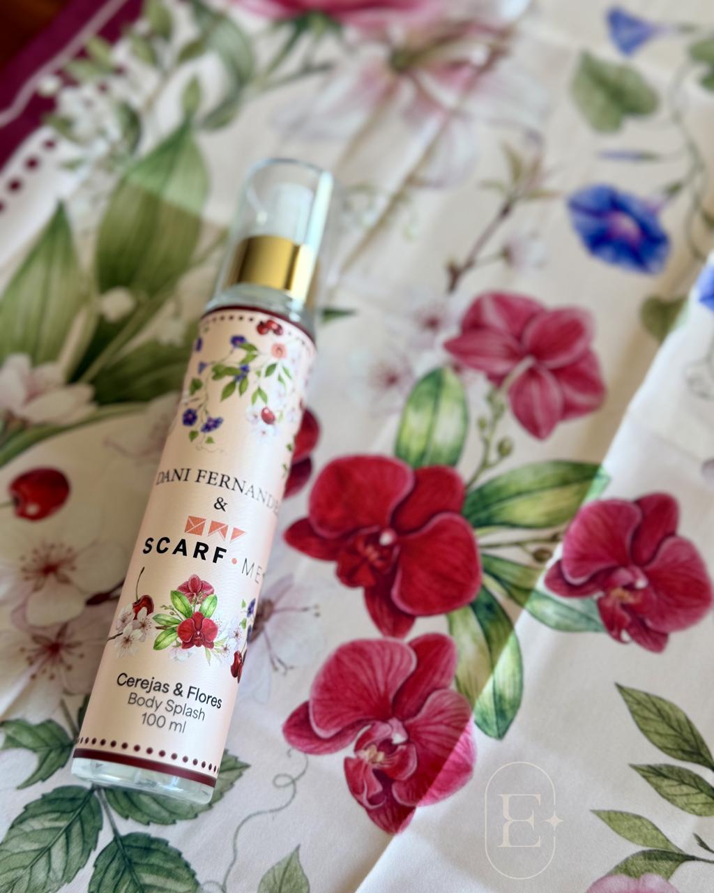 KIT LENÇO CEREJAS E FLORES
