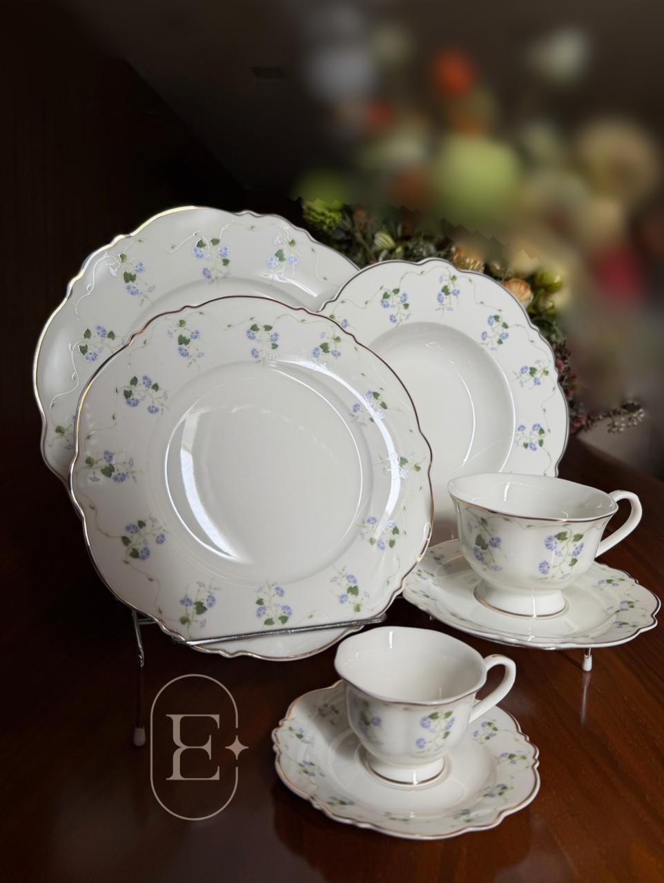 PRATO JANTAR ROYAL ROMANTIC PORCELANA FILADO DOURADO (06 UNID)