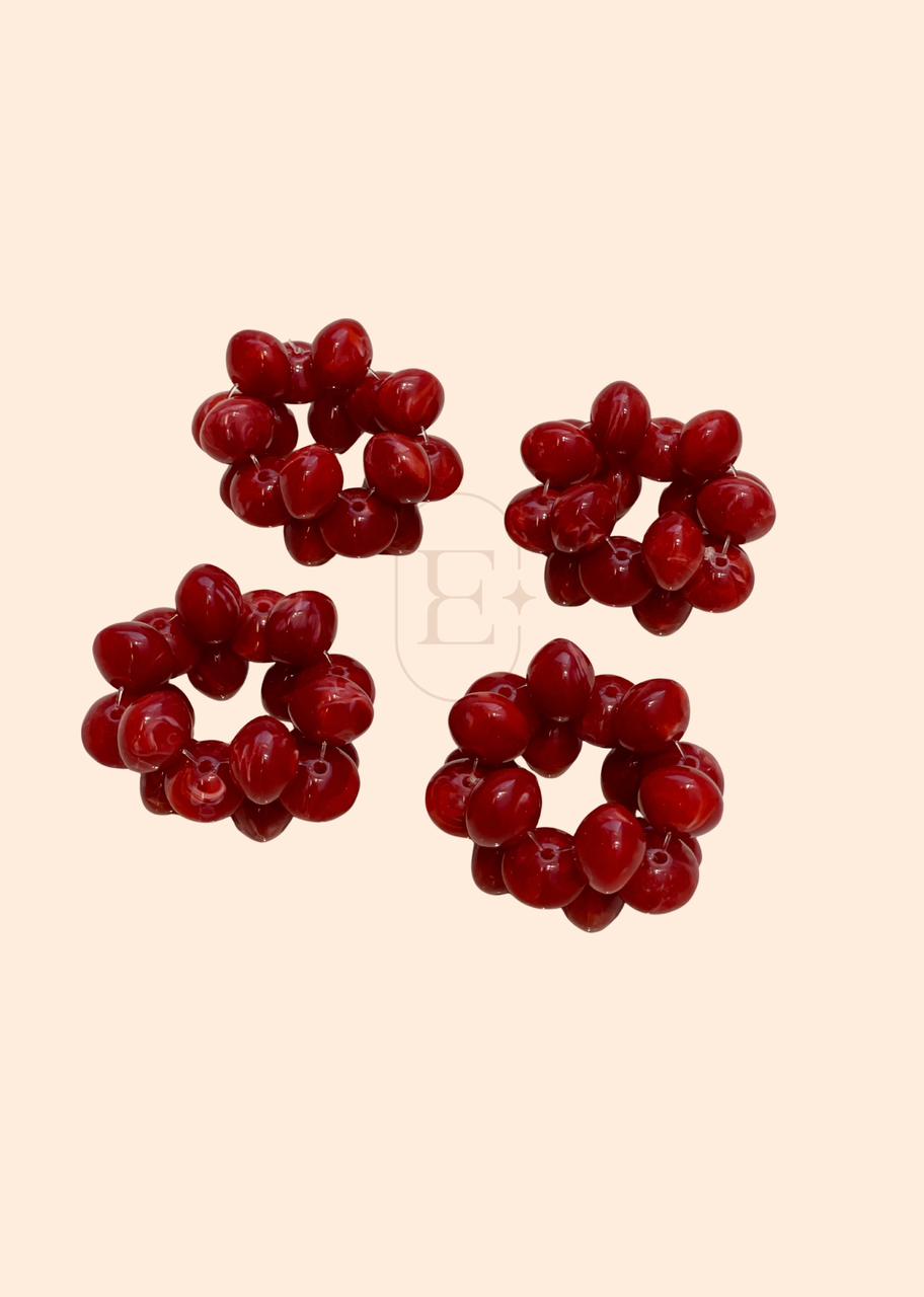 PORTA GUARDANAPO PALLINA VERMELHA (4 UNID)