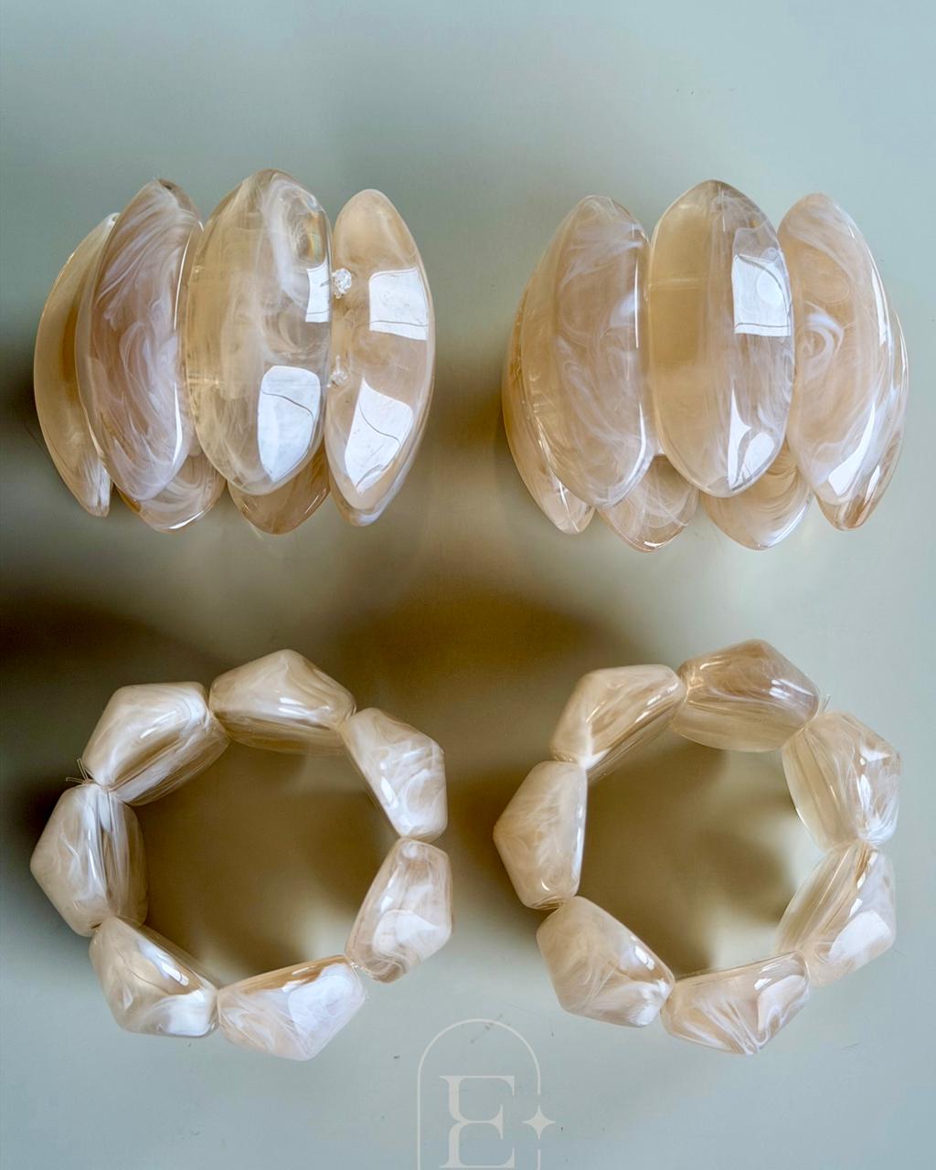 PORTA GUARDANAPO  CRISTALLO CHAMPAGNE (04 UNID)