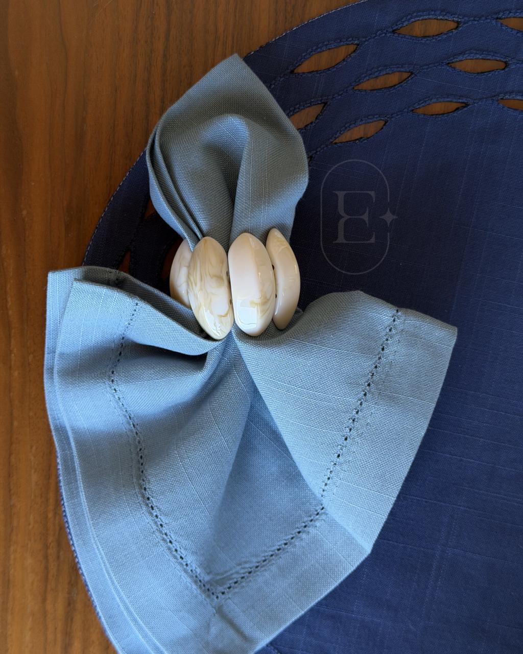 PORTA GUARDANAPO PIETRA MARFIM (04 UNID)