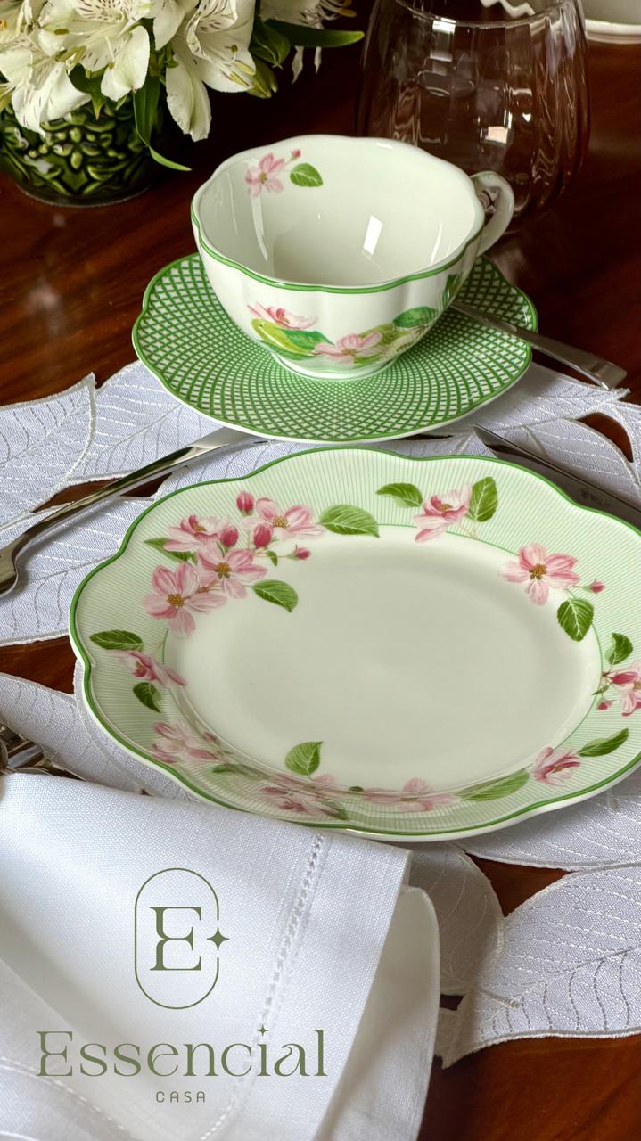 PRATO DE SOBREMESA FLOR HORTICOOL GREEN 20.5CM - 20.5X20.5X1.9CM (CONJ 08)