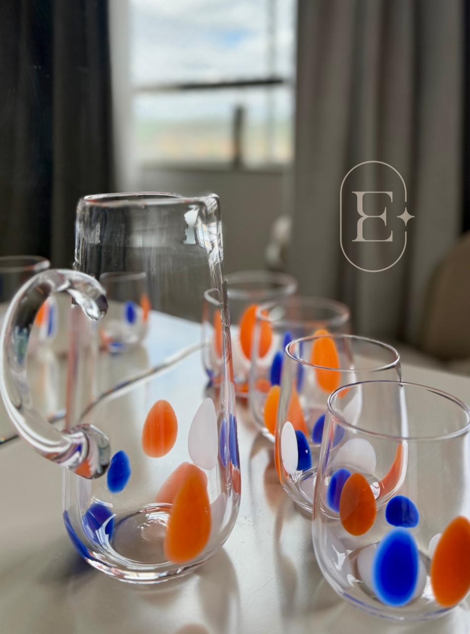 JOGO 04 COPOS PETALA EM VIDRO