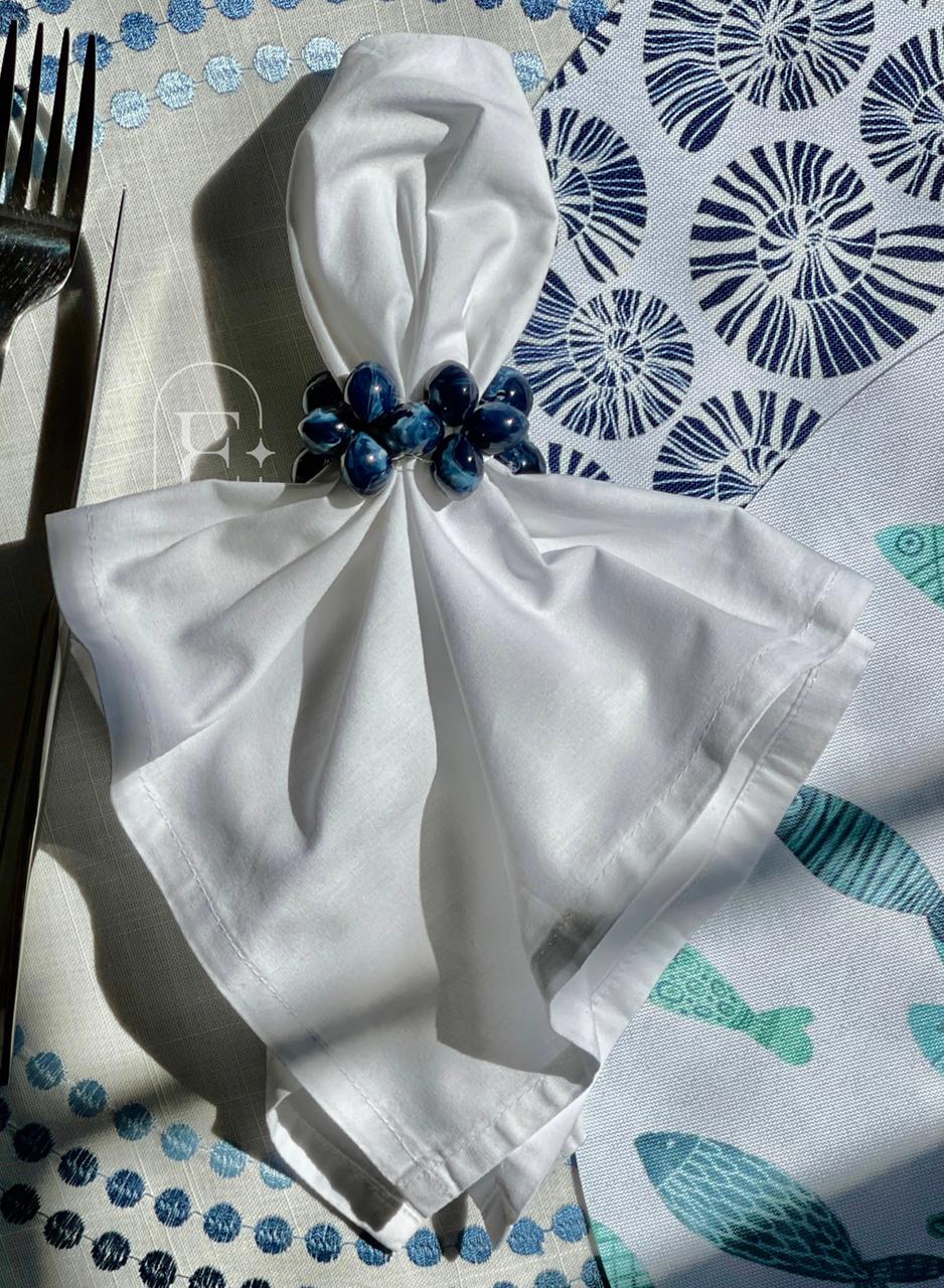 PORTA GUARDANAPO PALLINA AZUL (4 UNID)